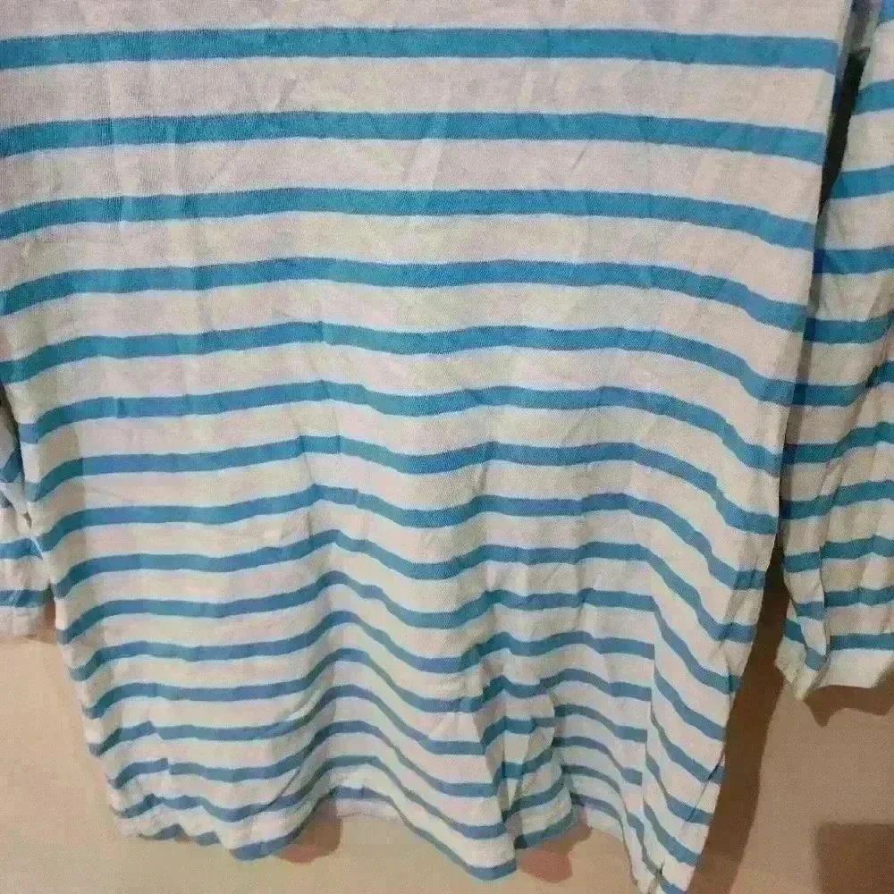 287. J.crew Long sleeve stripe green and blue tee size small - Picture 4 of 4